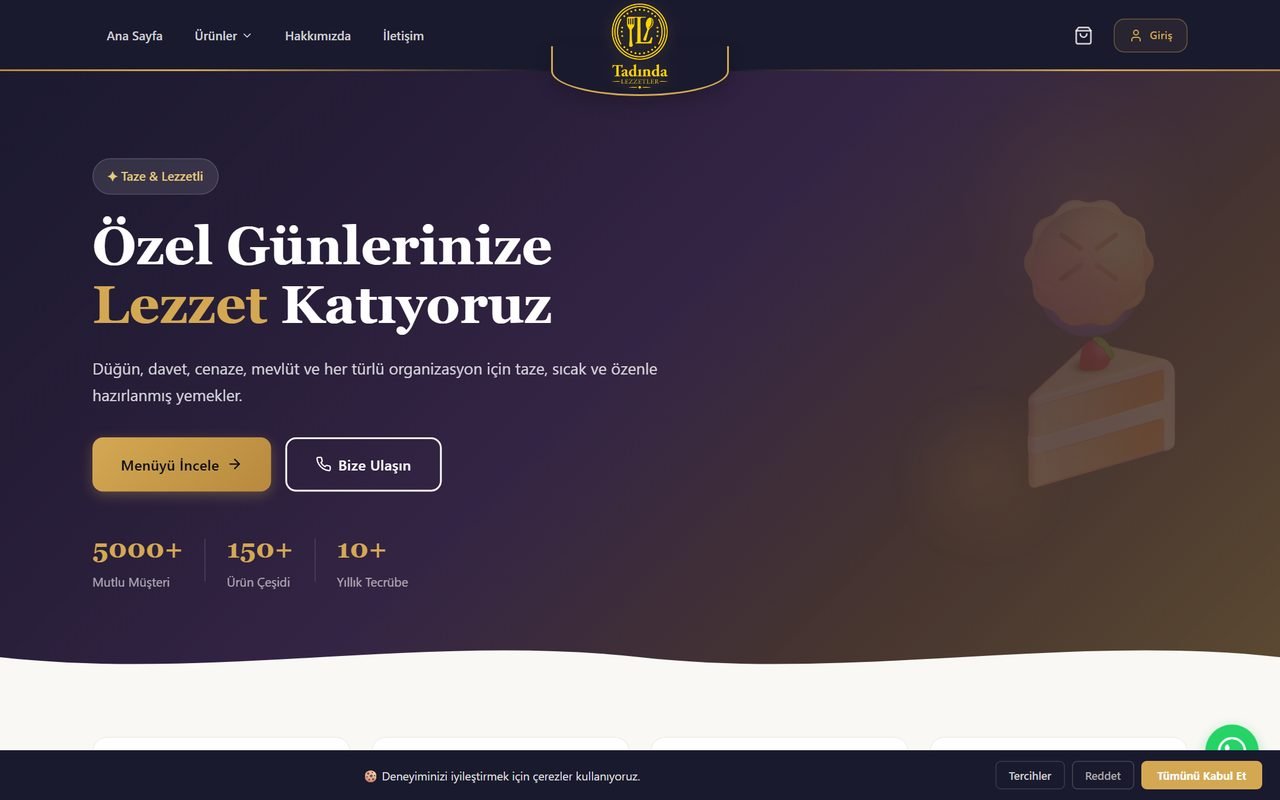 Parbey tarafından geliştirilen Tadında Lezzetler web sitesi